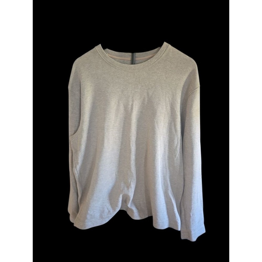 Gap Mens XL Long Sleeve Heather Gray 100% Cotton Crewneck T-Shirt Preowned